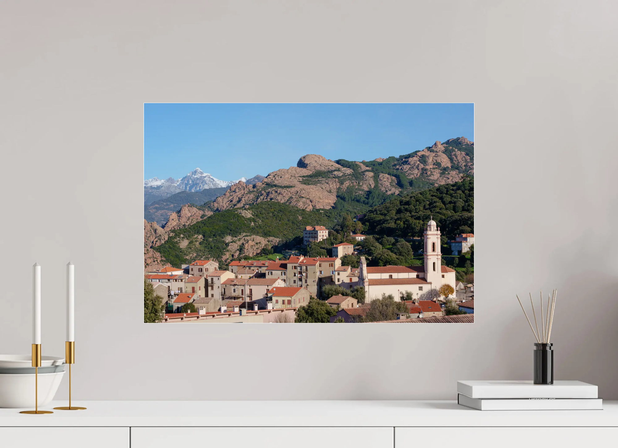 Piana, village corse entre mer et montagne – Photo d’art en format tirage papier ou plexiglas Ref.44 corsevision