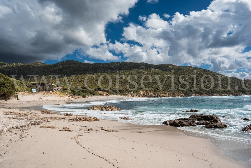 Photo d’art de la plage de Cala d’Orzu – Corse-du-Sud – Tirages papier & plexiglas Ref.87 corsevision
